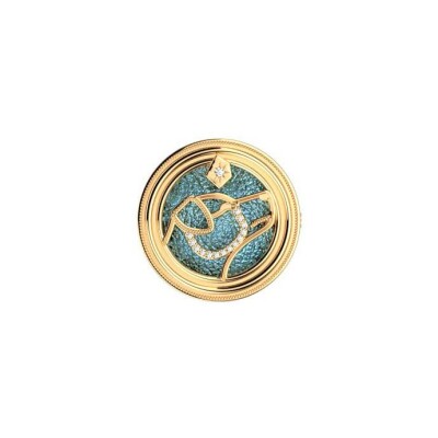 Broche Harry Potter X Les Georgettes Patronus Chien en laiton finition dorée, 20 mm
