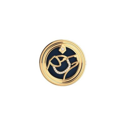 Broche Harry Potter X Les Georgettes Patronus Chien en laiton finition dorée, 20 mm