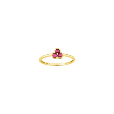 Bague en or jaune et rubis
