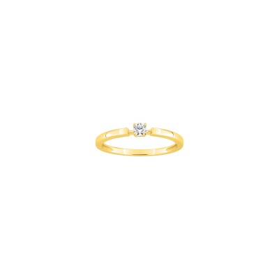 Bague en or jaune et diamant 0.10ct