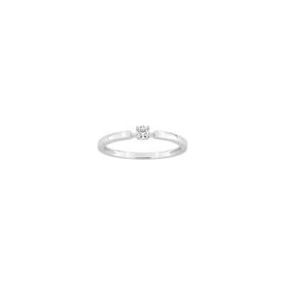 Bague en or blanc et diamant 0.10ct