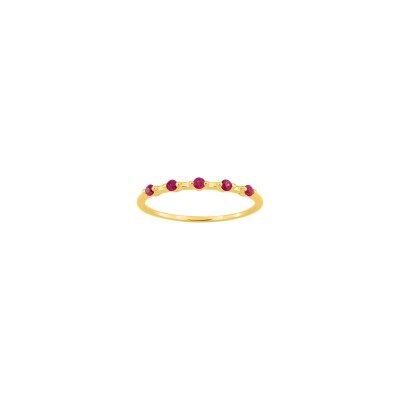 Bague en or jaune et rubis