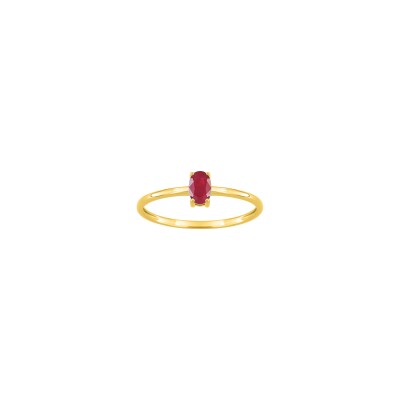 Bague en or jaune et rubis