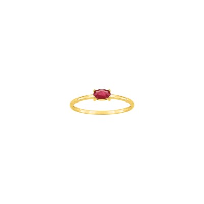 Bague en or jaune et rubis