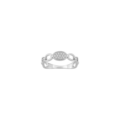 Bague en or blanc et oxyde de zirconium