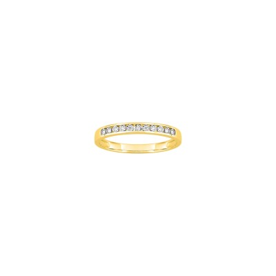 Alliance en or jaune, or blanc et diamant 0.06ct
