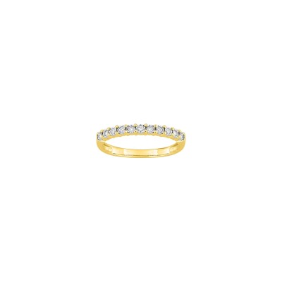 Alliance en or jaune, or blanc et diamant 0.11ct