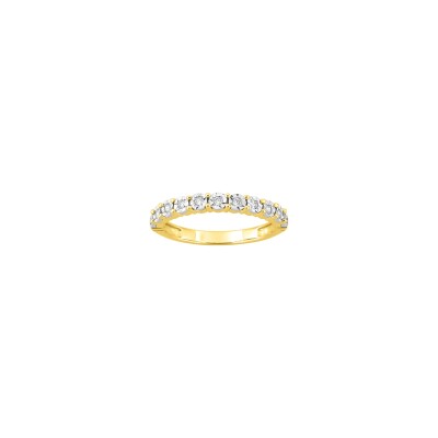 Alliance en or jaune, or blanc, diamant 0.15ct