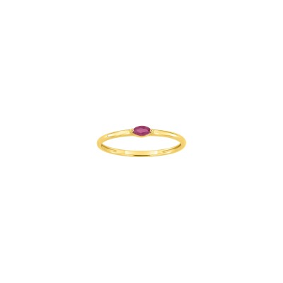Bague en or jaune et rubis