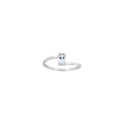 Bague en or blanc, aigue-marine