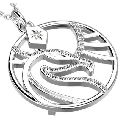 Collier Harry Potter X Les Georgettes Patronus Phoenix en laiton finition argentée, 20 mm