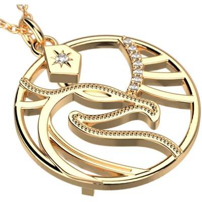 Collier Harry Potter X Les Georgettes Patronus Phoenix en laiton finition dorée, 20 mm