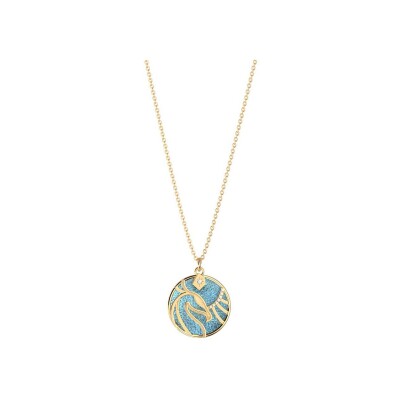 Collier Harry Potter X Les Georgettes Patronus Phoenix en laiton finition dorée, 20 mm