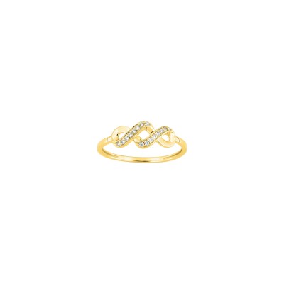 Bague en or jaune et oxyde de zirconium