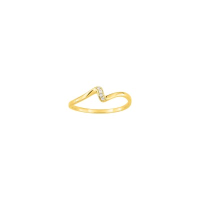 Bague en or jaune et diamant 0.02ct