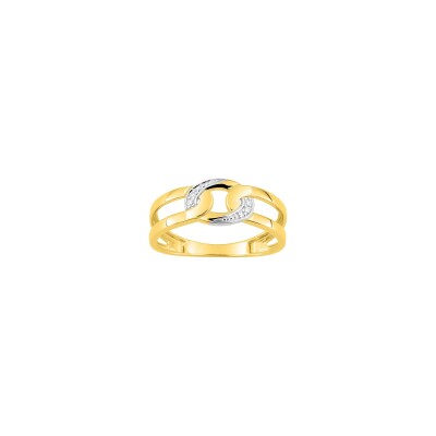 Bague en or jaune et diamant 0.01ct