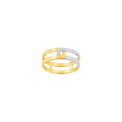 Bague en or jaune et diamant 0.01ct