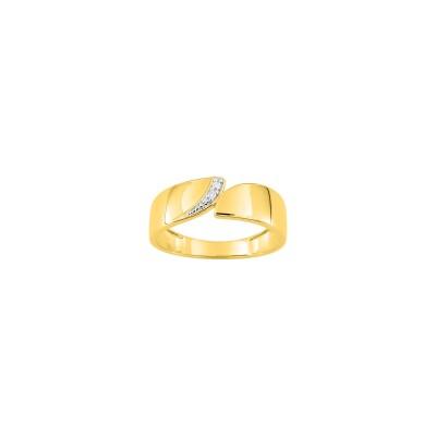 Bague en or jaune et diamant 0.01ct