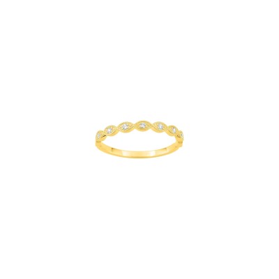 Bague en or jaune et diamant 0.07ct