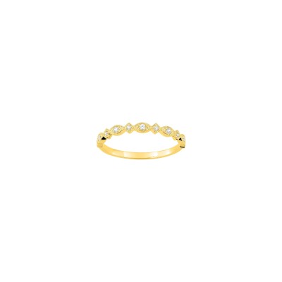 Bague en or jaune et diamant 0.08ct
