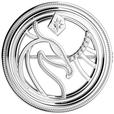 Broche Harry Potter X Les Georgettes Patronus Phoenix en laiton finition argentée, 20 mm