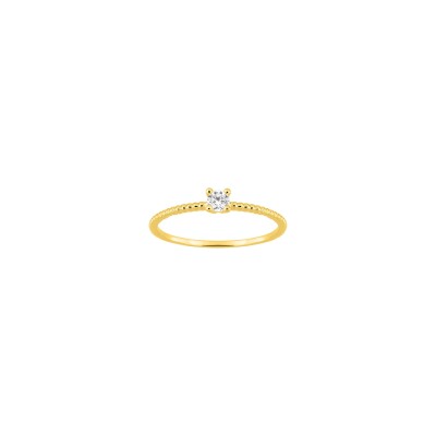 Solitaire en or jaune et diamant 0.10ct