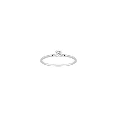 Solitaire en or blanc et diamant 0.10ct
