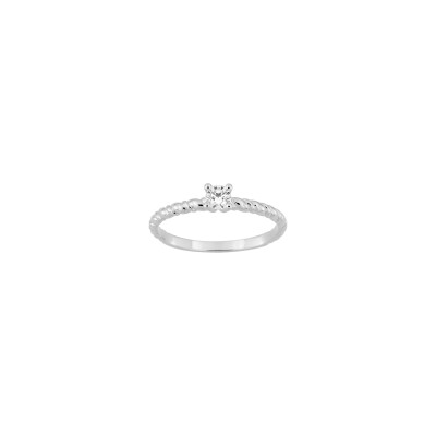 Solitaire en or blanc et diamant 0.20ct