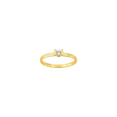 Solitaire en or jaune et diamant 0.10ct