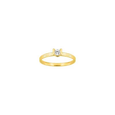 Solitaire en or jaune et diamant 0.15ct