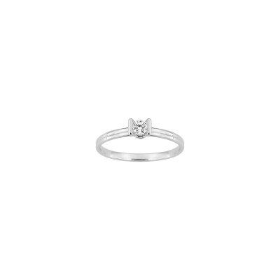 Solitaire en or blanc et diamant 0.15ct