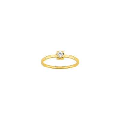 Solitaire en or jaune et diamant 0.10ct
