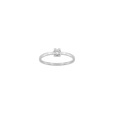 Solitaire en or blanc et diamant 0.10ct