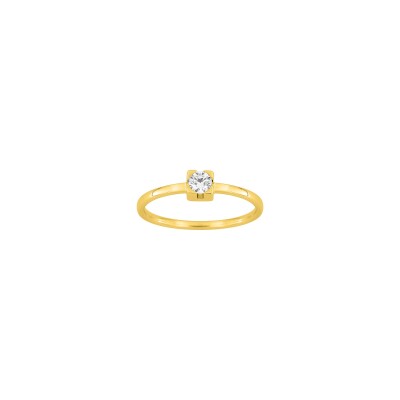 Solitaire en or jaune et diamant 0.15ct