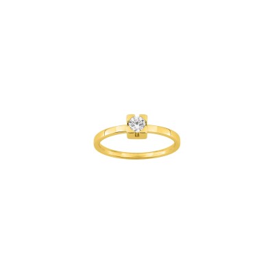 Solitaire en or jaune et diamant 0.20ct