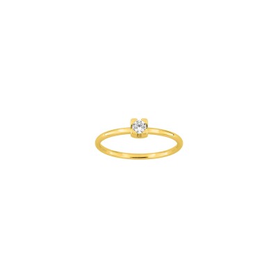 Solitaire en or jaune et diamant 0.10ct