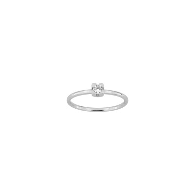 Solitaire en or blanc et diamant 0.10ct