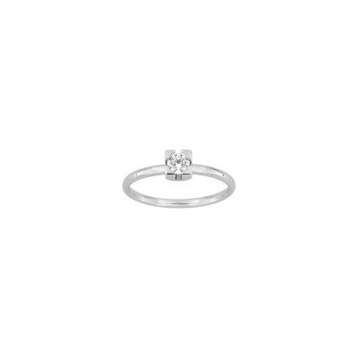 Solitaire en or blanc et diamant 0.20ct