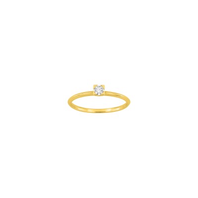 Solitaire en or jaune et diamant 0.10ct