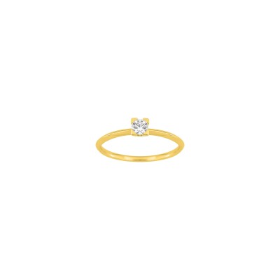 Solitaire en or jaune et diamant 0.15ct