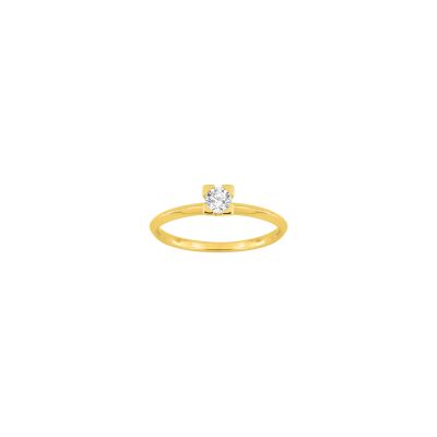 Solitaire en or jaune et diamant 0.20ct