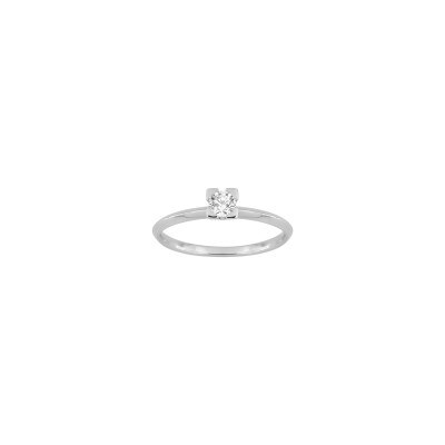 Solitaire en or blanc et diamant 0.20ct