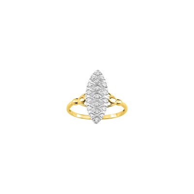 Bague en or jaune et oxyde de zirconium