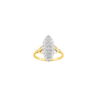 Bague en or jaune et diamant 0.21ct