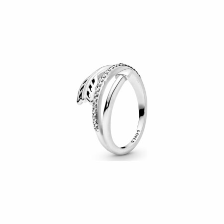 Bague Pandora People flèche enveloppante en argent et oxyde de zirconium, taille 54