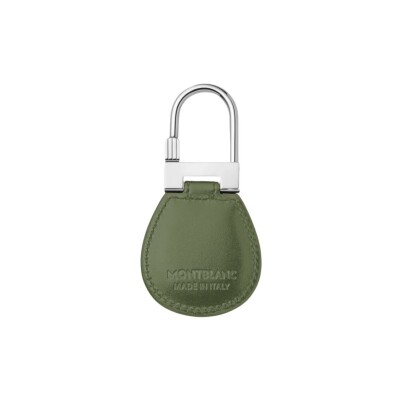 Porte clés Montblanc Meisterstück en cuir vert et acier