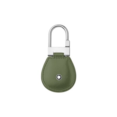 Porte clés Montblanc Meisterstück en cuir vert et acier