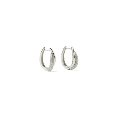 Boucles d'oreilles LineArgent Coton en argent rhodié et oxydes de zirconium