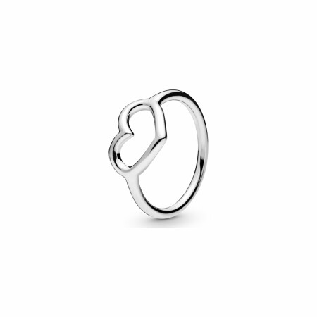 Bague Pandora People cœur ouvert polie en argent, taille 52