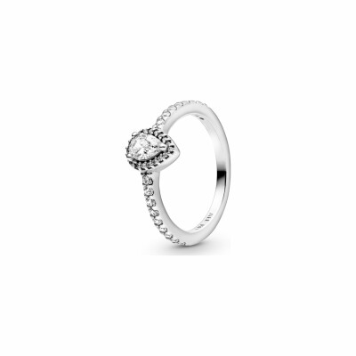 Bague Pandora Timeless halo goutte classique en argent et oxyde de zirconium, taille 54